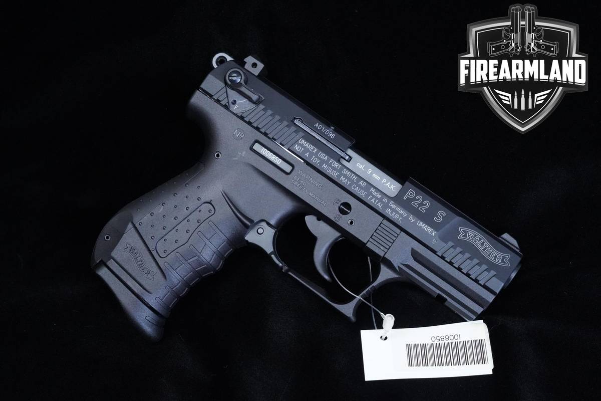 BLANK FIRING Walther P22 S 9mm PAK 3.42" Walther P-22 +ORIG CASE