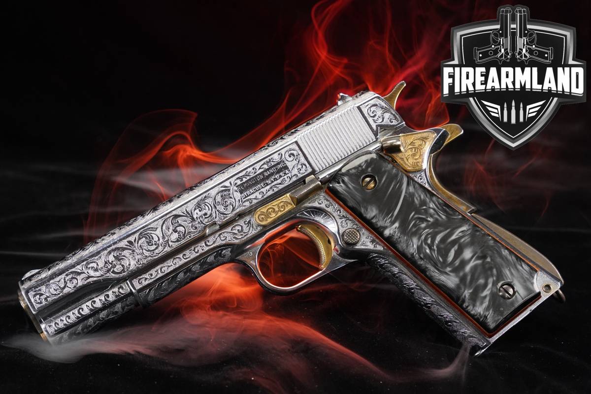 ENGRAVED 1947 Colt Government Model 45 ACP 1911 5" Nickel