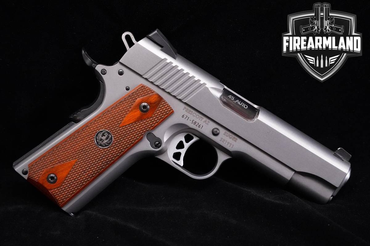 Ruger SR1911 45 ACP SR-1911 4.25" Low-Glare Stainless +HOLSTER