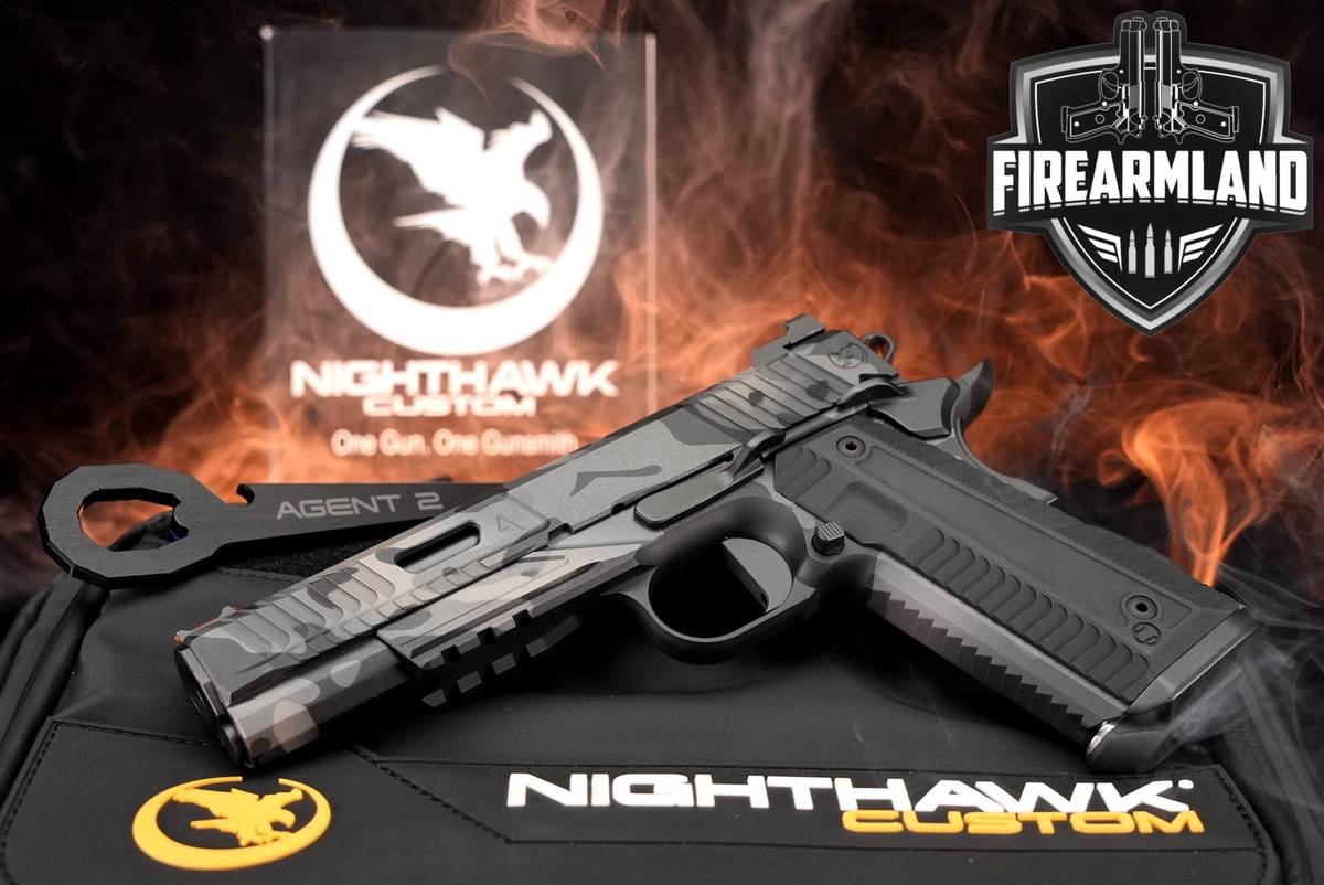 LIKE-NEW NIGHTHAWK Custom Agent 2 IOS 10mm 1911 Grey/Black Camo +TWO MAGS