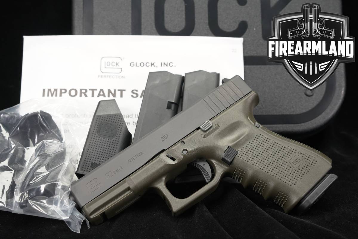 Glock 32 Gen4 G32 Gen 4 357 SIG 4.02 Two-Tone Gray & Green +3 MAGS, OG CASE