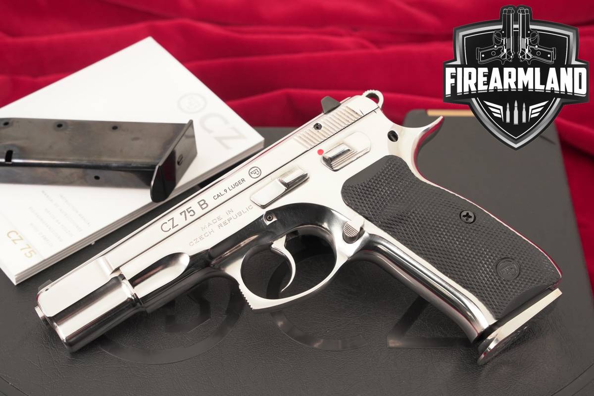 CZ 75 B High Polish Stainless 9mm 4.6" CZ75 CZ75B 75B +2 MAGS & ORIG CASE