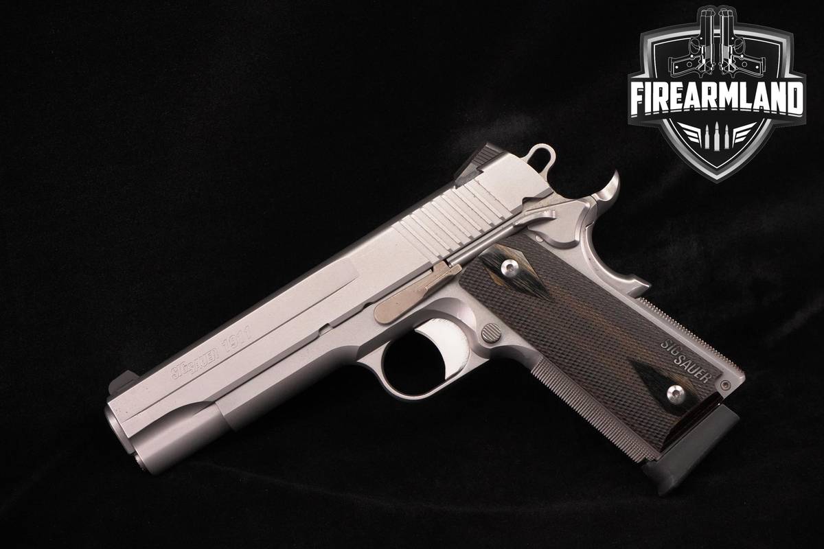Sig Sauer 1911 Stainless 45 ACP 5" Stainless +3 MAGS & CASE