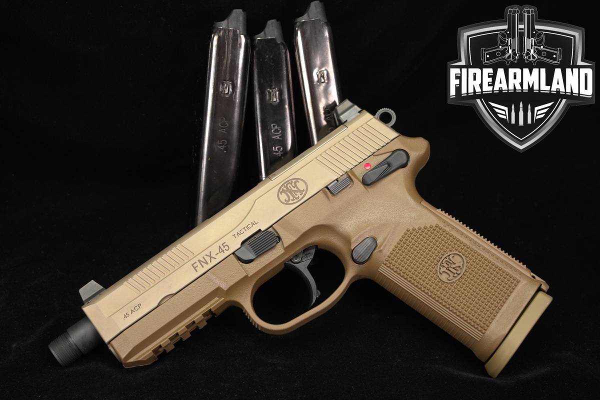 FN FNX-45 Tactical 45ACP Optics-Ready 5.3 FDE FNX45 THREADED +4 MAGS