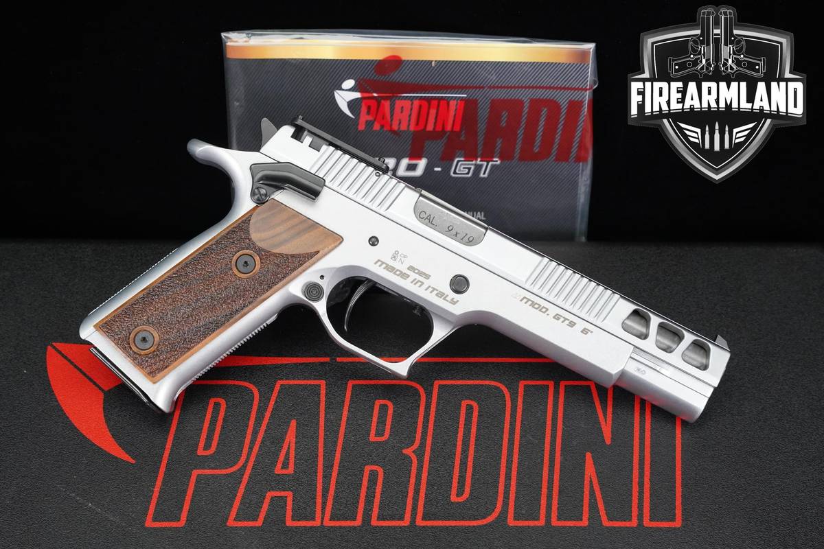 2025 Pardini GT9 6-inch Optics-Ready 9mm 6" Silver Pistol +2 MAGS & OG CASE