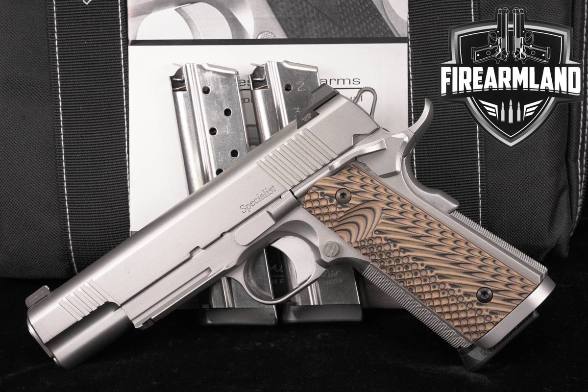Dan Wesson Specialist 9mm 1911 5" Bead-Blasted Stainless +3 MAGS, ORIG CASE