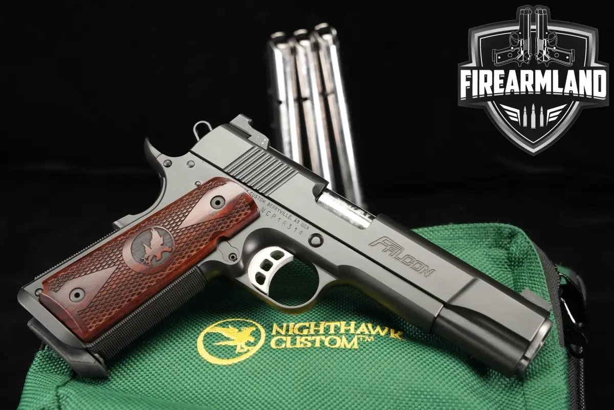 DESIRED NIGHTHAWK Custom Falcon 10mm 1911 +4 MAGS & ORIG CASE