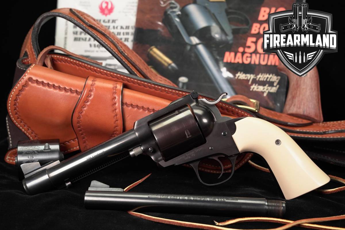 Linebaugh Custom Sixguns Ruger New Bisley 500Linebaugh 5.5 Blued SAA PORTED
