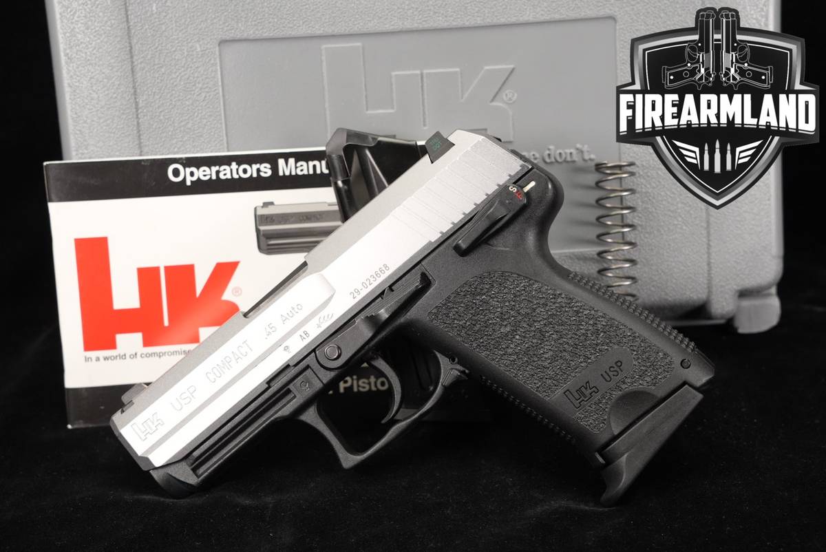 Heckler & Koch USP Compact Stainless Variant 1 H&K 45 ACP 3.78" +2 MAGS