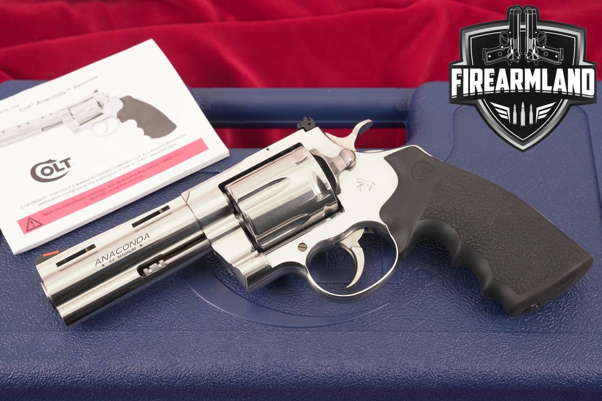 Colt Anaconda 44 Rem Mag 4.25" Polished Stainless Snake-Gun +ORIG CASE