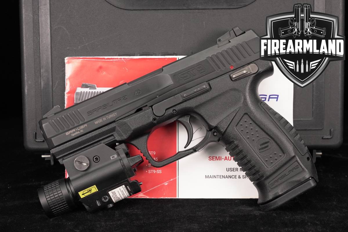 Sarsilmaz SAR ST9 45 ACP 4.4 ST-9 +CASE, LIGHT/LASER