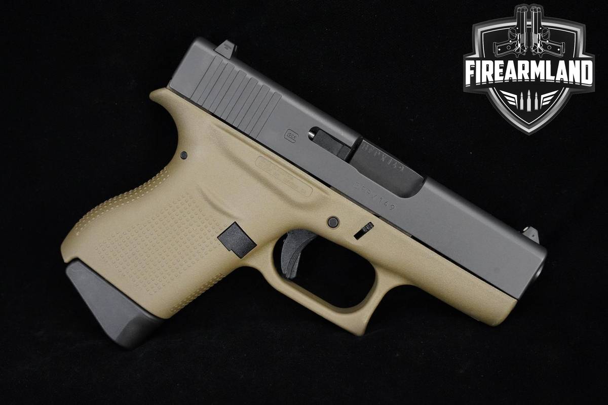 Glock 43 Slimline 9mm FDE Glock-43 G43 +2 MAGS, ORIG CASE & HOLSTER