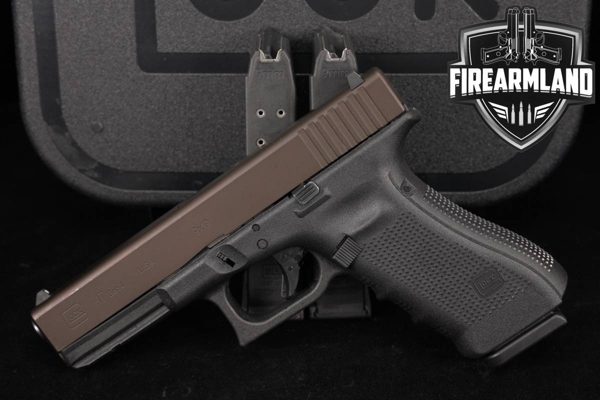 Glock 17 Gen4 G17 Gen 4 9mm 4.49 Two-Tone Tan & Black +3 MAGS & ORIG CASE