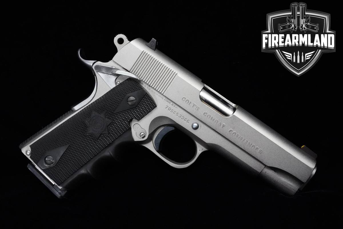 1977 Colt Combat Commander 45 ACP 4.25" Satin Nickel 1911 Colt CUSTOM