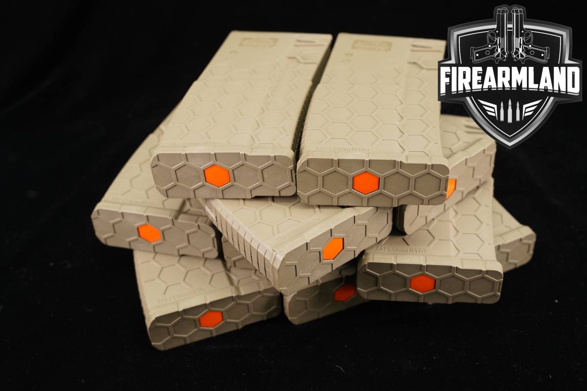 Hexmag TEN (10) HX-SR25 FDE AR 20 Round Magazines 7.62mm NATO SR-25 Mags