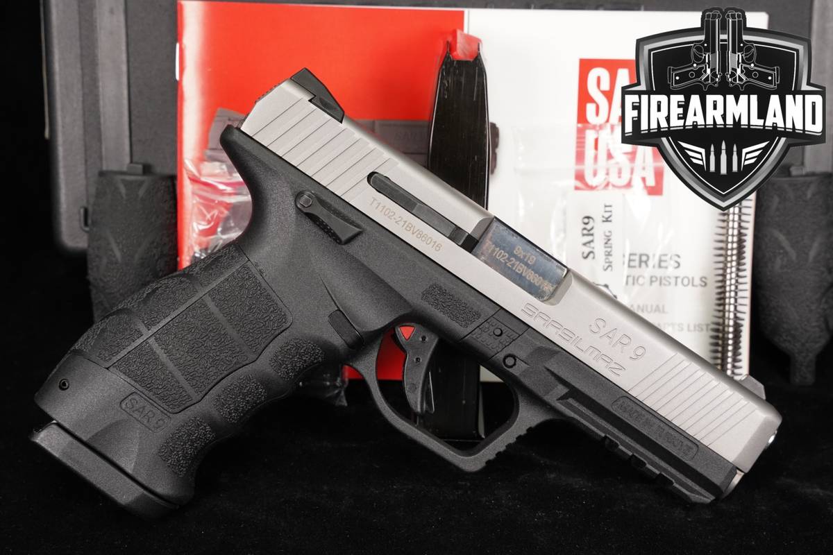 Sarsilmaz SAR9 9mm 4.4" Stainless SAR 9 +2 MAGS & ORIG CASE