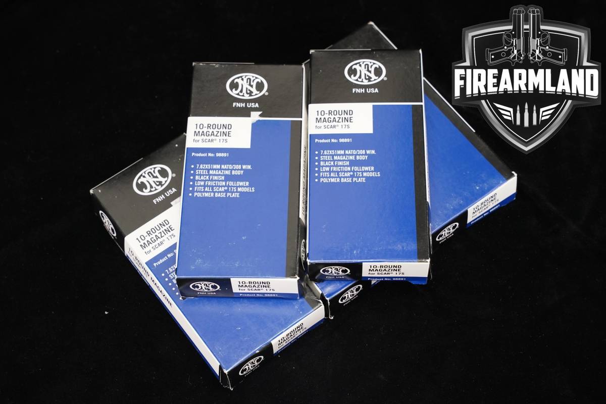 FN FIVE (5) SCAR 17 10 Round Magazines 7.62mm NATO (7.62x51) SCAR17 Mags