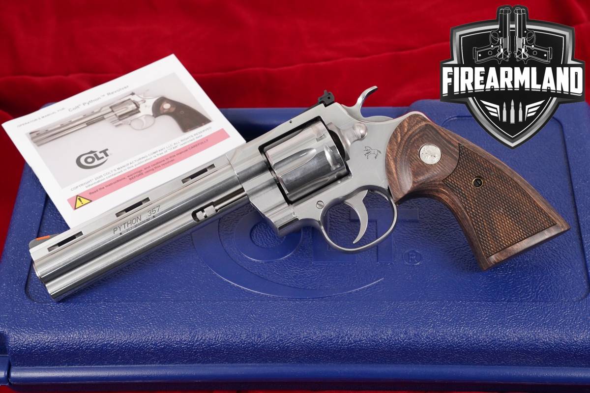 Colt Python 2020 Series 357 Magnum 6" Semi-Bright Stainless +ORIG CASE