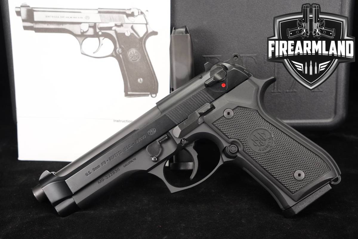 Beretta M9 9mm 4.9" Black Bruniton M-9 USGI +2 MAGS & ORIG CASE