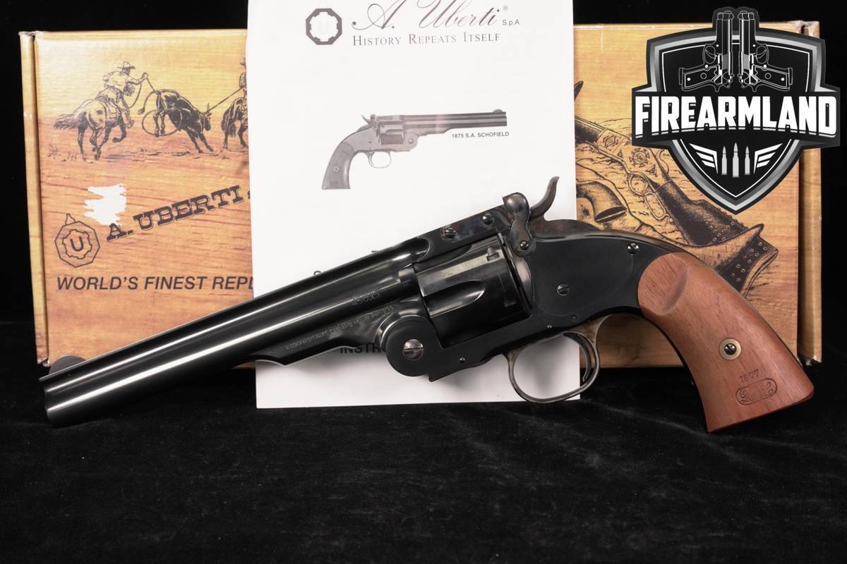 A Uberti 1875 Schofield 2nd Model 45 Colt 7" Blued Top-Break +ORIG BOX