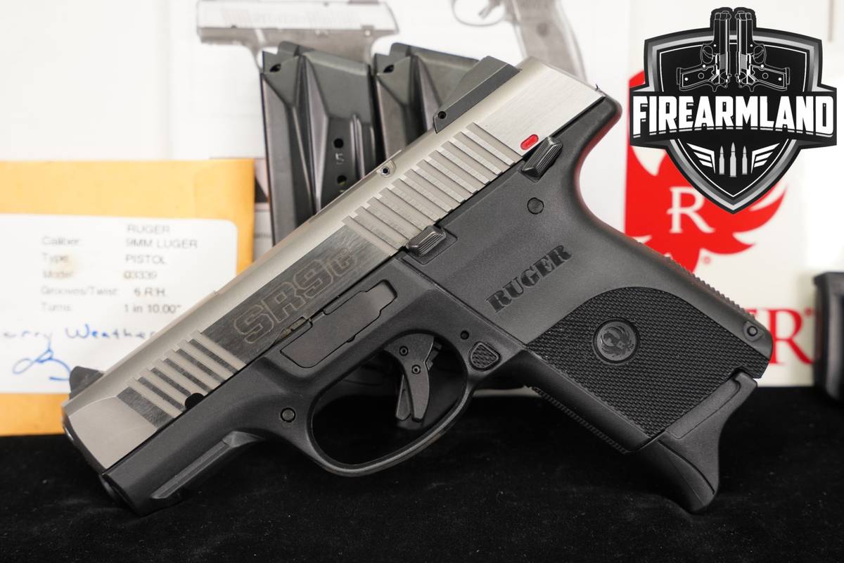 Ruger SR9c 9mm 3.40" Two-Tone Stainless +3 MAGS & ORIG BOX