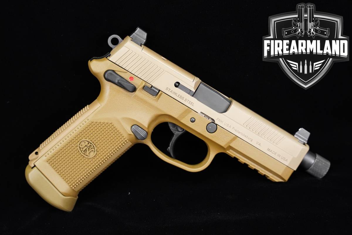SUPPRESSOR-READY FNH USA FNX-45 Tactical 45ACP 5.3" FDE +3 MAGS & ORIG CASE