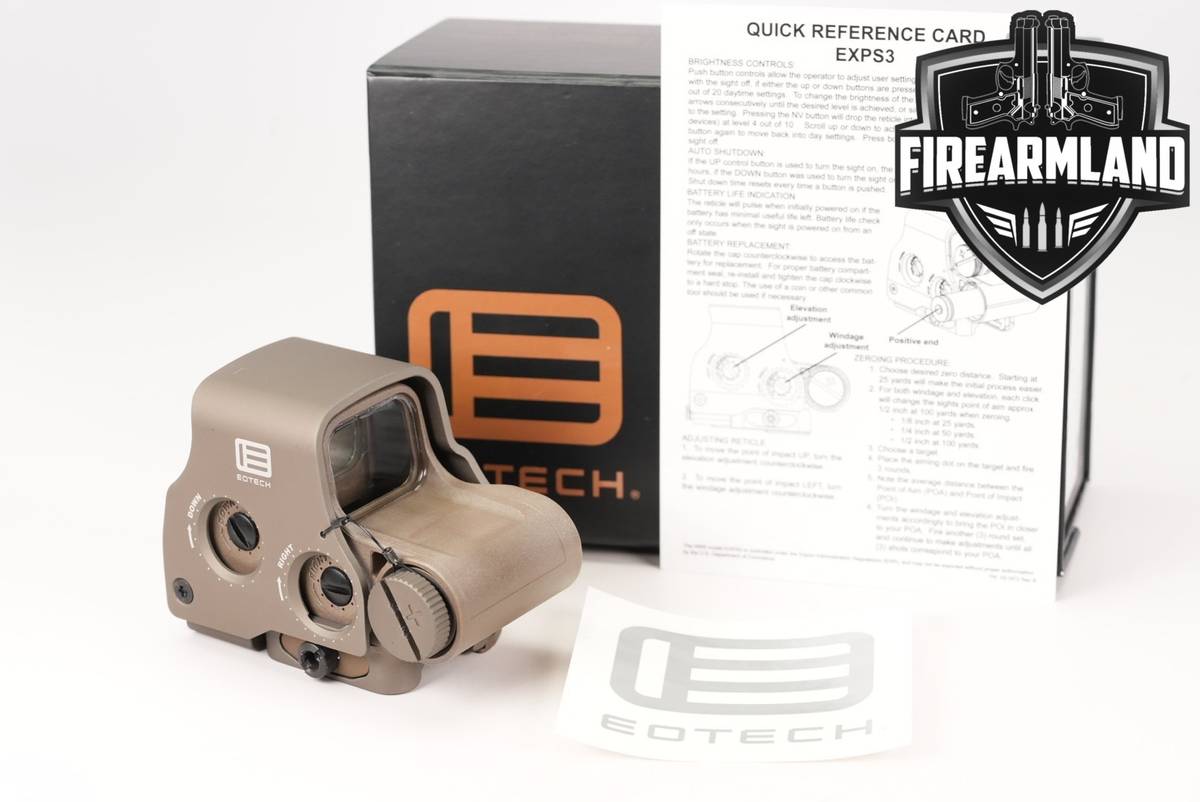 EOTECH HWS EXPS3-0 Tan 1 MOA Red dot & 68 Ring Sight Holo +ORIG BOX