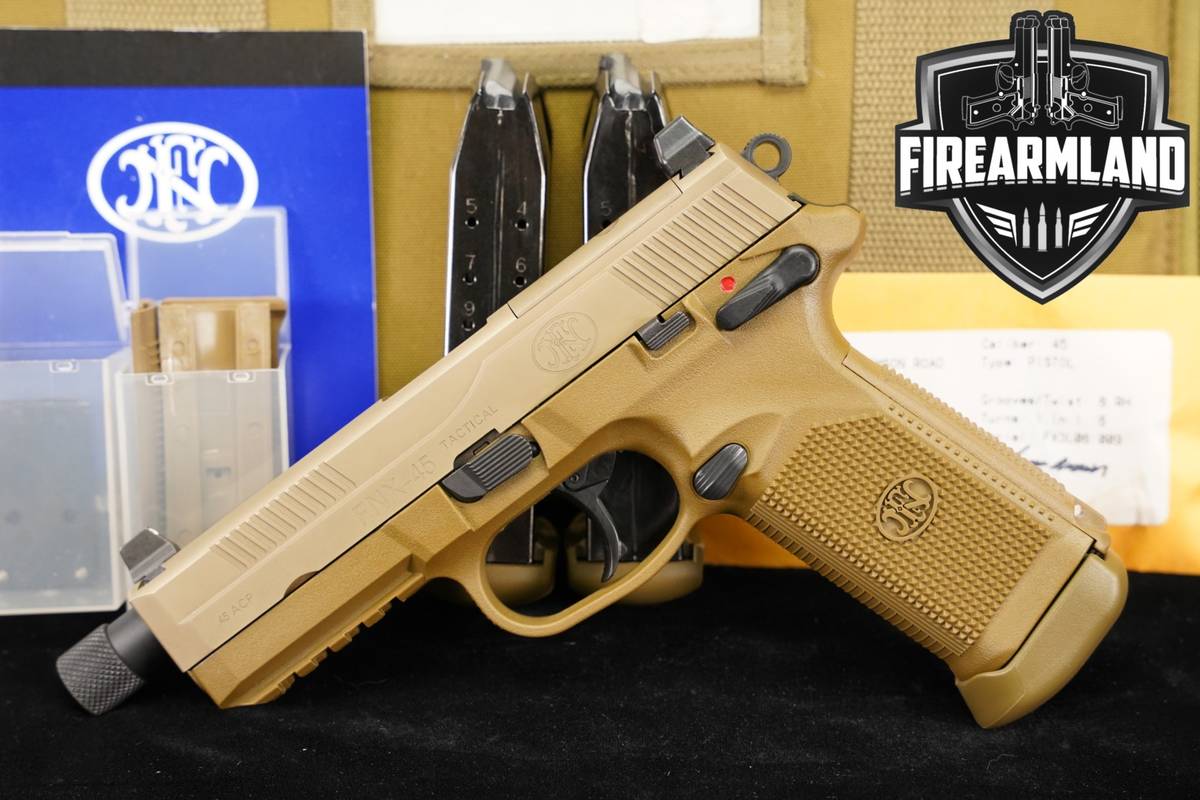 FN FNX-45 Tactical 45ACP Optics-Ready 5.3" FDE FNX45 +3 MAGS & ORIG CASE