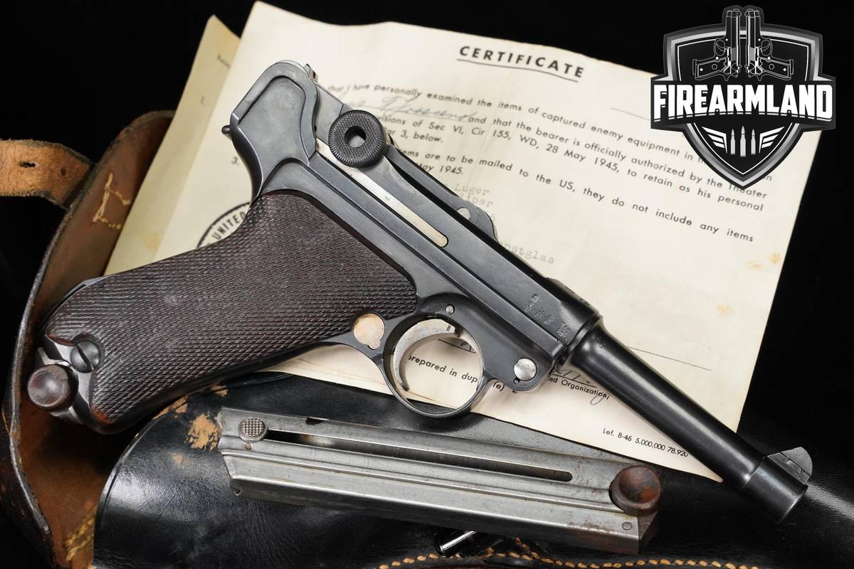 WAR TROPHY! WWII 1916 DWM P.08 Luger 1920 Property Mark 9mm 4" P08 Pistol