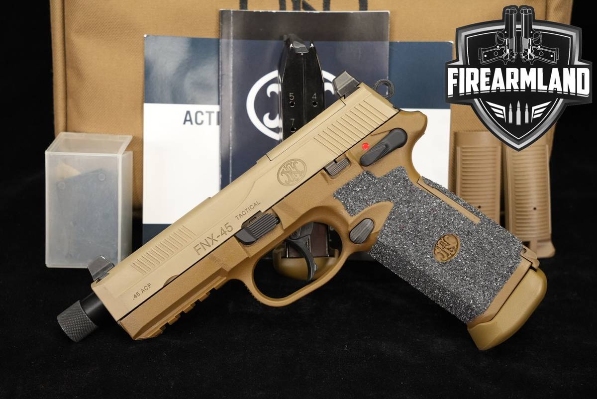FN FNX-45 Tactical 45ACP Optics-Ready 5.3" FDE FNX45 +2 MAGS & ORIG CASE