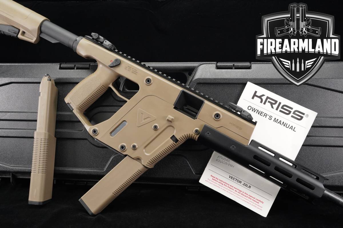 KRISS Vector 22 CRB 22LR 16" FDE Tan THREADED +2 MAGS & ORIG CASE