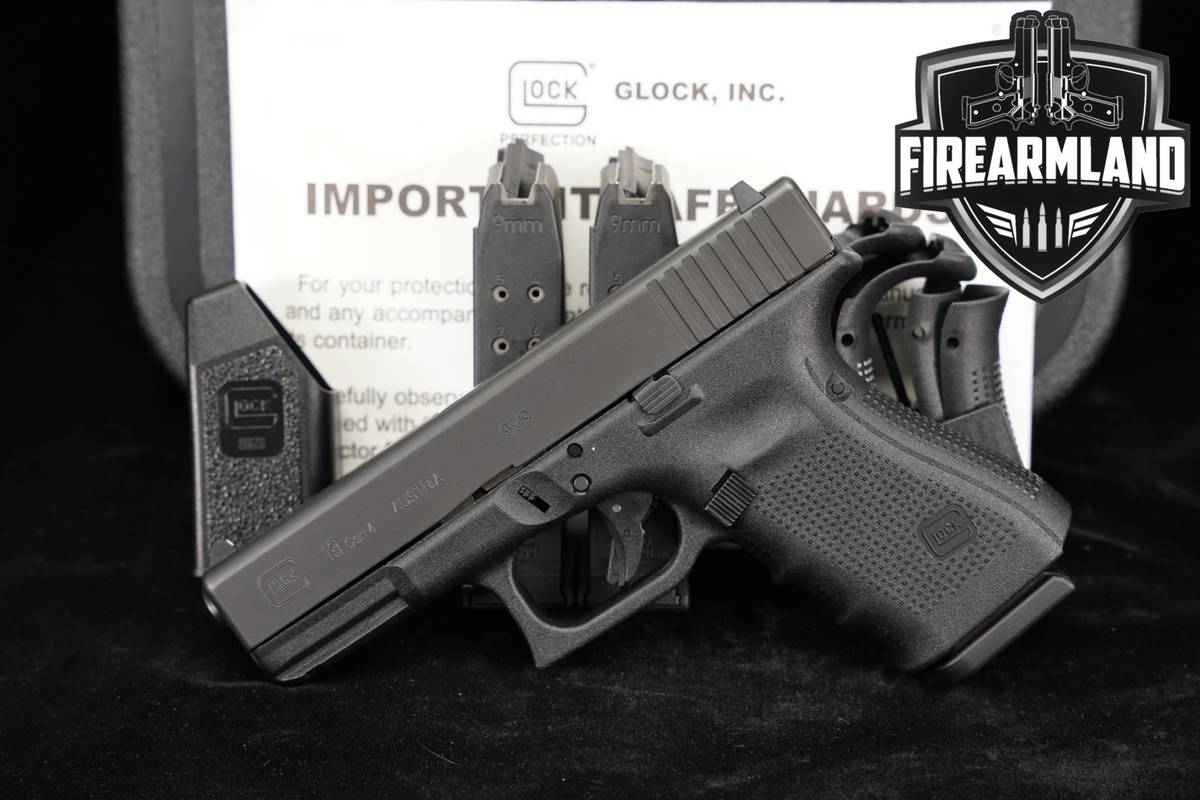 Glock 19 Gen4 G19 Gen 4 9mm 4.02 +3 MAGS, ORIG CASE