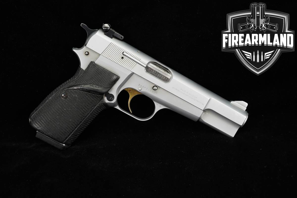 1981 Browning Hi-Power 9mm 4.625" Silver HiPower High BHP