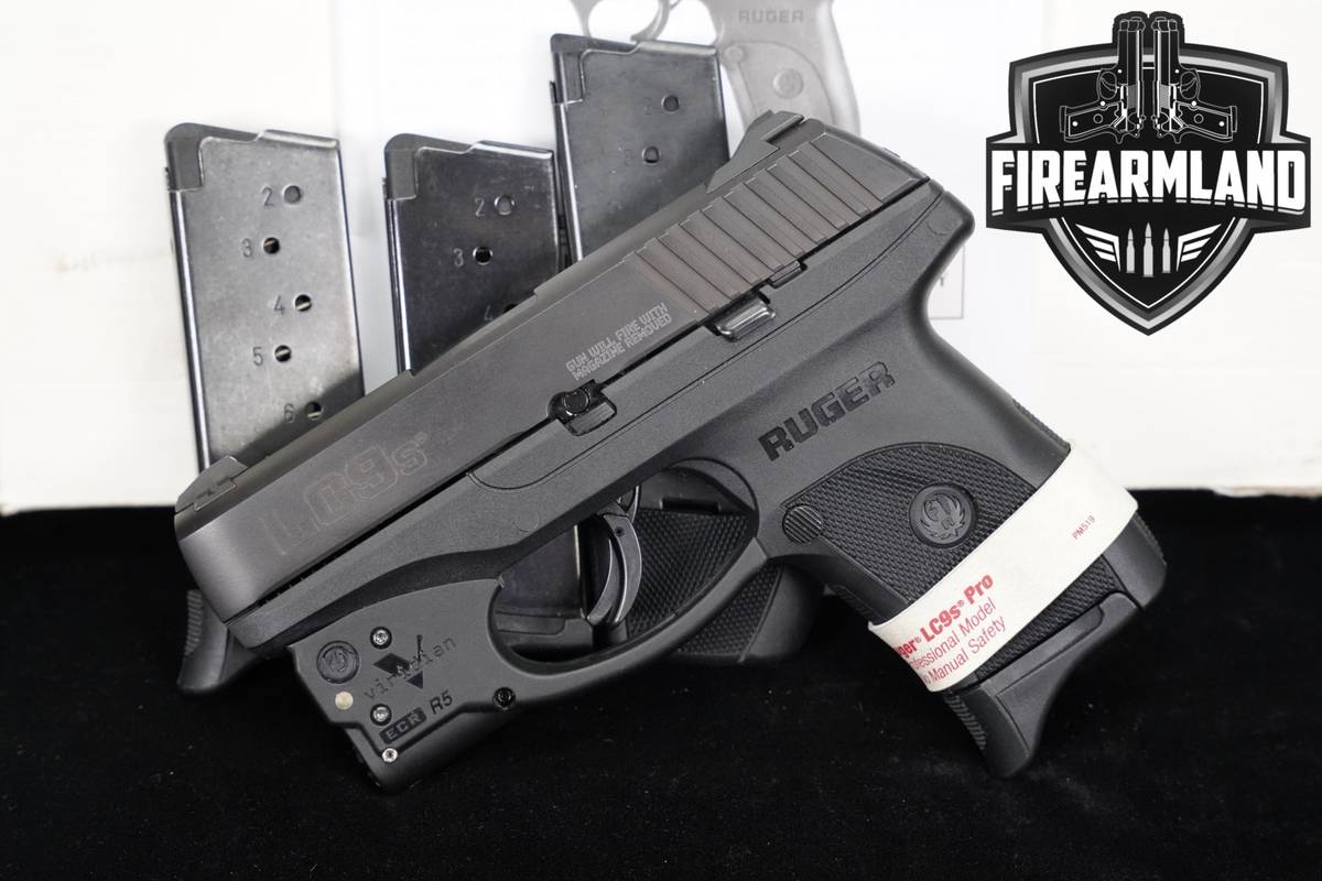 Ruger LC9s Pro 9mm 3.12" Blued CCW +4 MAGS & ORIG BOX, VIRIDIAN LASER