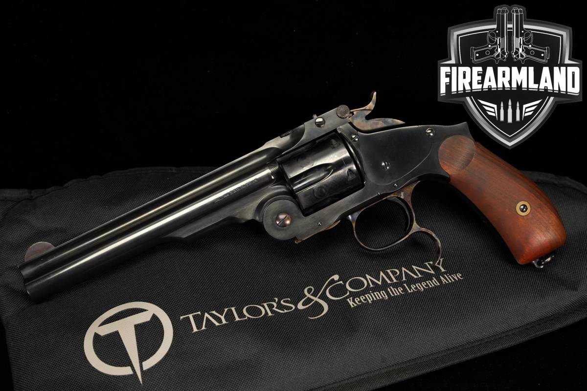A Uberti Model 3 44 S&W Russian 6.5" Blued Top-Break +ORIG CASE