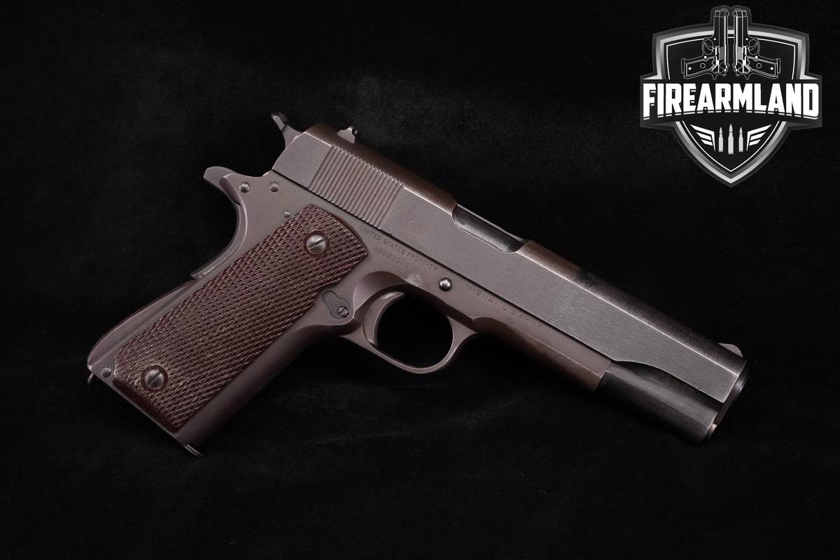WWII! USGI! 1943 Ithaca M1911A1 45 ACP 1911 5" Parkerized Grey Rand Slide