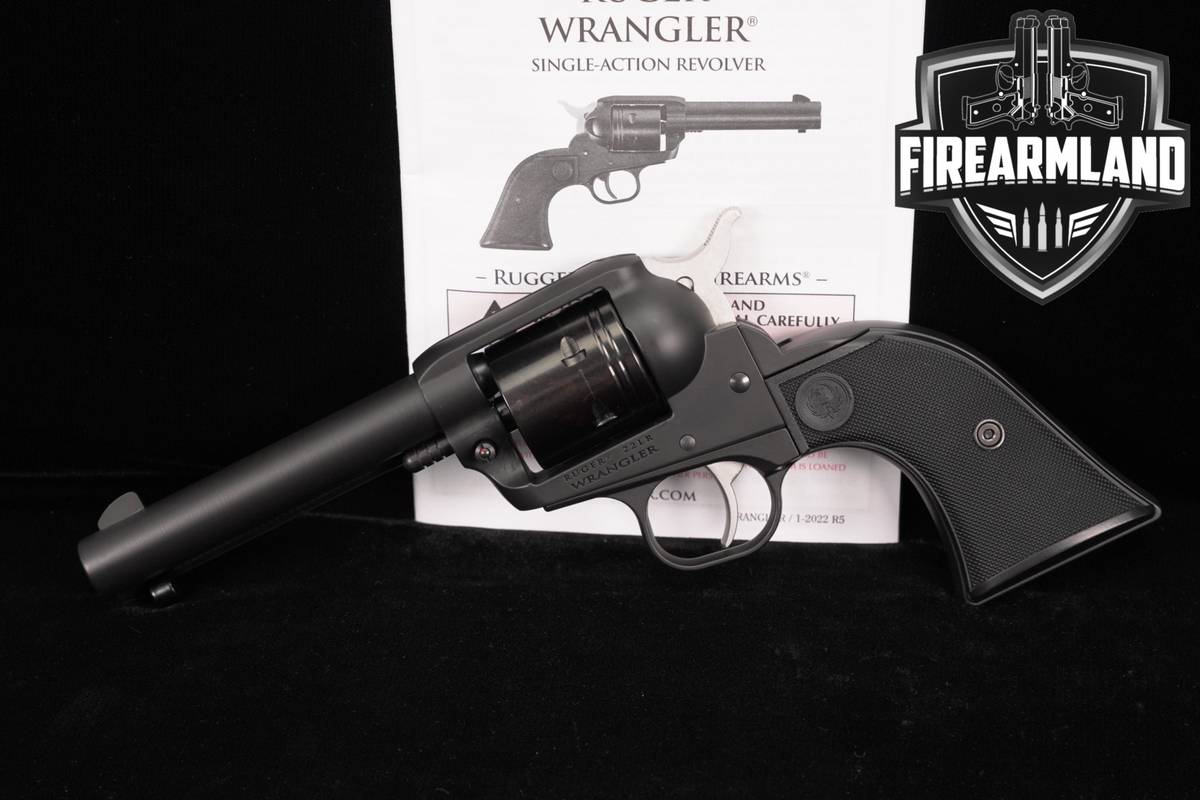 RIMFIRE-COWBOY Ruger Wrangler 22LR 4.62" Black Cerakote Ruger-Wrangler