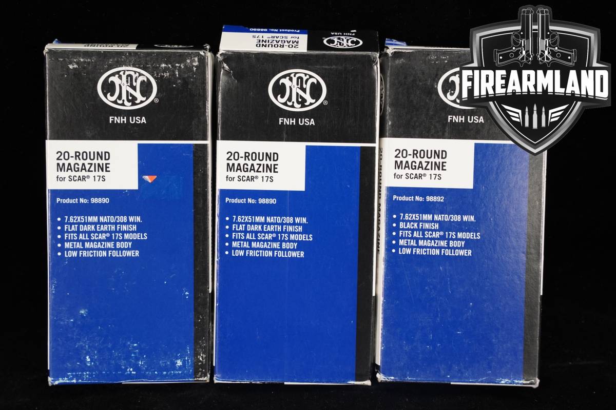 FN THREE (3) SCAR 17S 20-Round Magazines 7.62mm NATO FDE & Black 17-S Mags