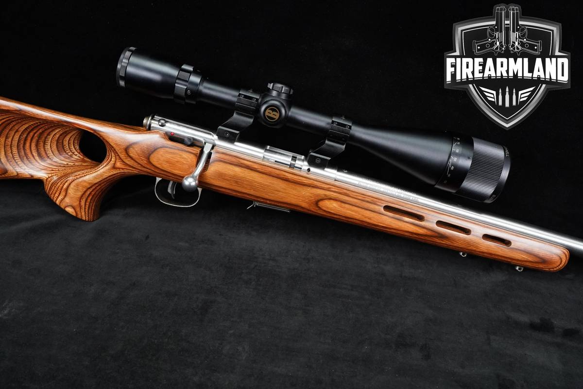 Savage Arms Model 93R17 BTVS 17 HMR 21" Stainless & Laminated Wood +OPTIC