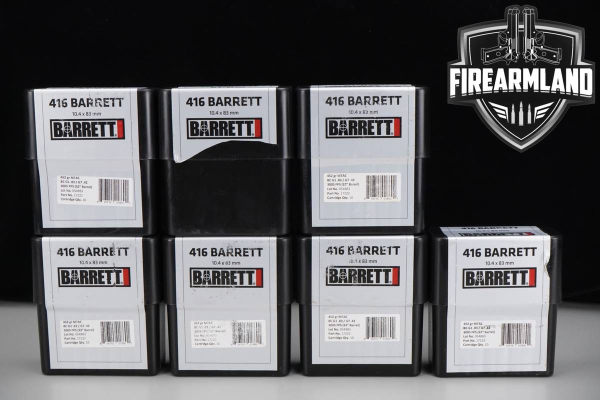 70 RDS! .416 Barrett Ammo