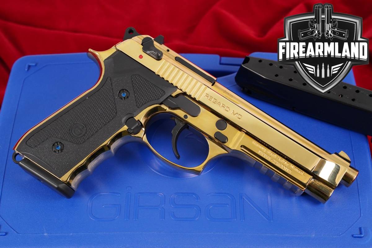 GOLDEN Girsan Regard MC 9mm 4.9" High-Polish Gold +2 MAGS & ORIG CASE