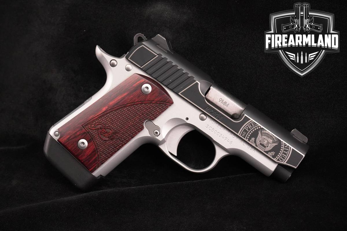 TRUMP ENGRAVED Kimber Micro 9 Rosewood 9mm Two-Tone Micro9 1911