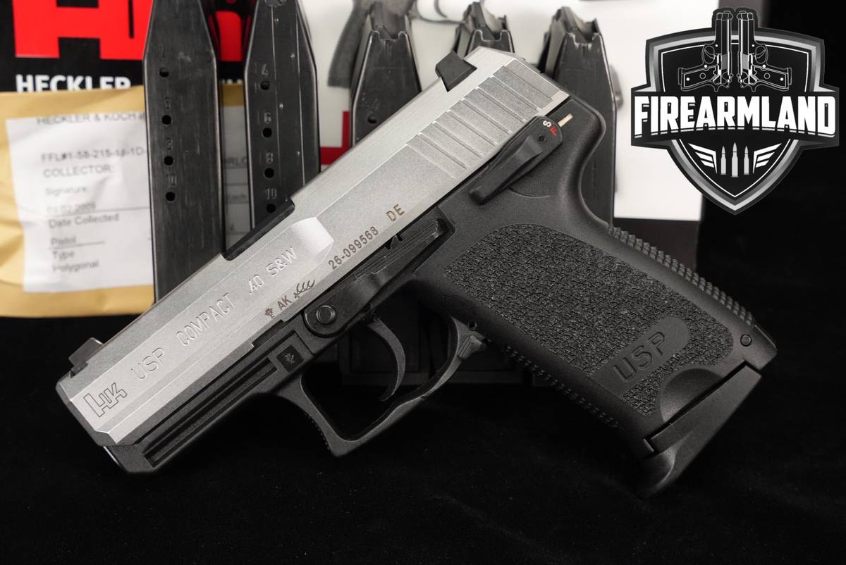 Heckler & Koch USP40 Compact Stainless H&K USP 40 S&W +6 MAGS, ORIG CASE