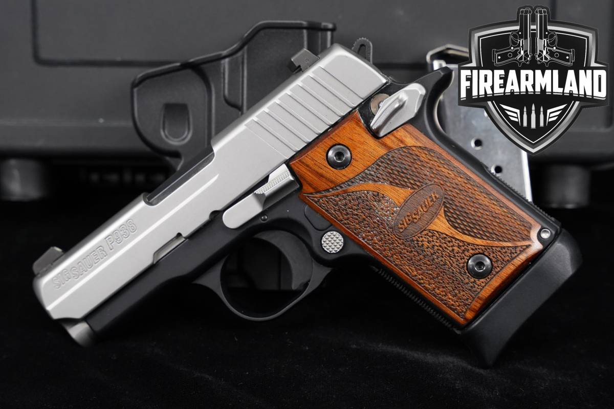 Sig Sauer P938 SAS 9mm 3 Two-Tone Stainless +2 MAGS, ORIG CASE & HOLSTER