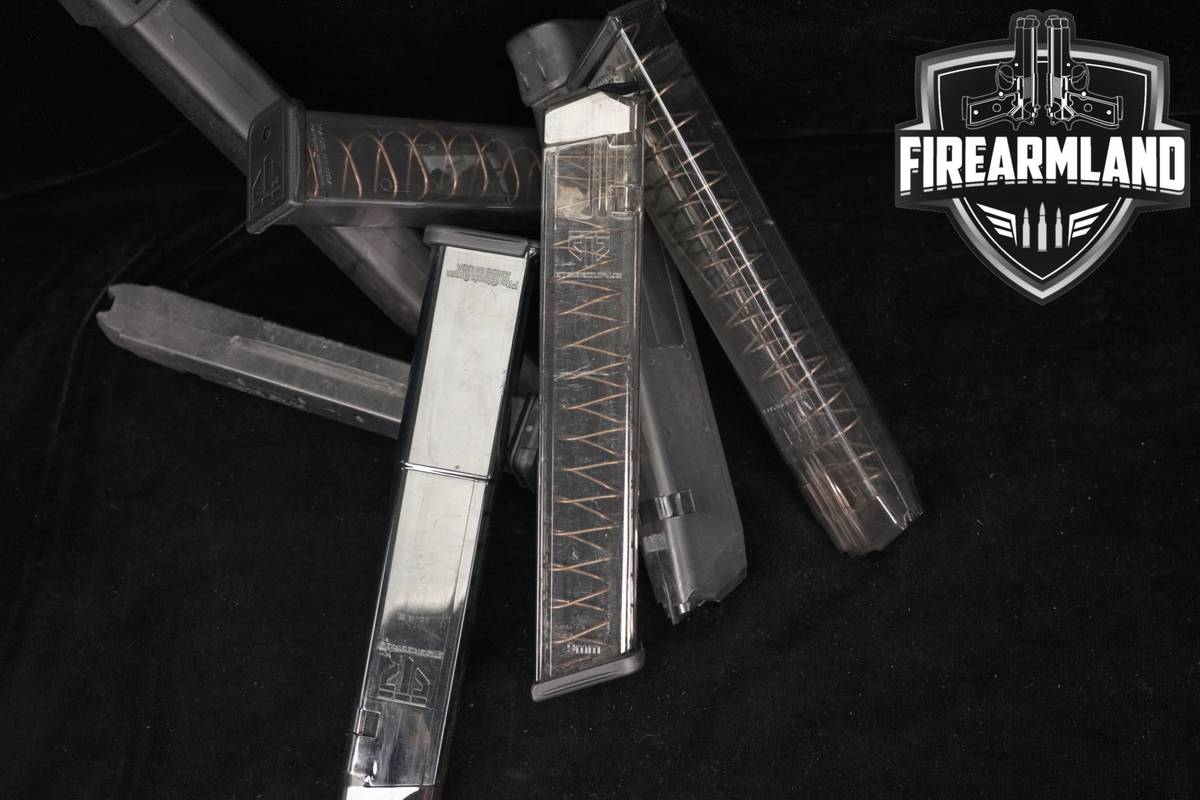 SEVEN (7) Glock Pattern Extended Magazines 9mm Luger Mags