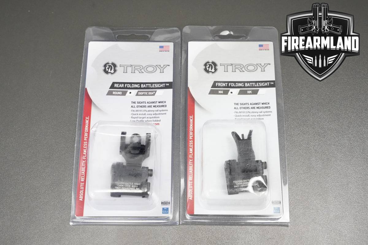 Troy Industries Front & Rear Folding Battlesights Troy Round & Front M4