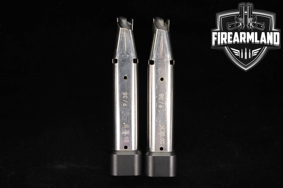 Staccato (STI) TWO (2) 2011 G3 20-Rd Extended Magazines 9mm / 38 Super Mags