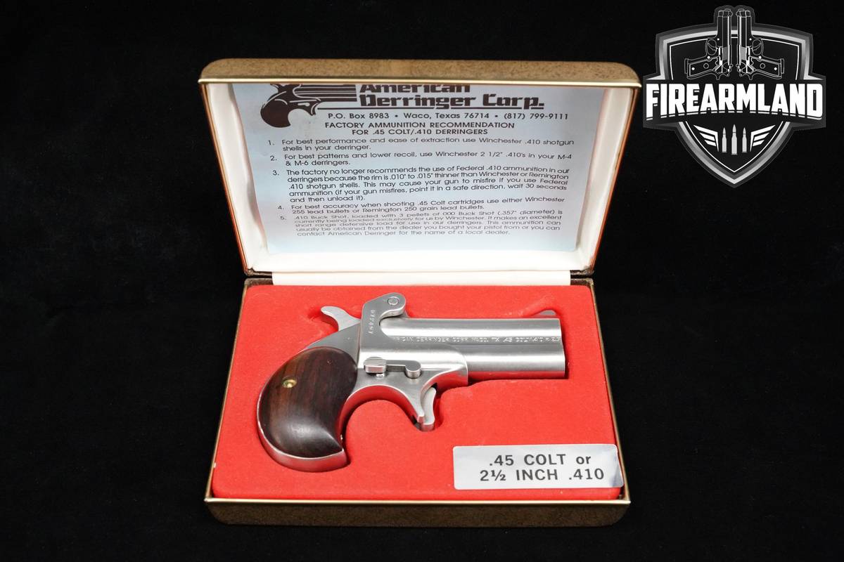 American Derringer M-1 45-LC 410-Gauge 3" Stainless AD M-1 M1 +ORIG CASE