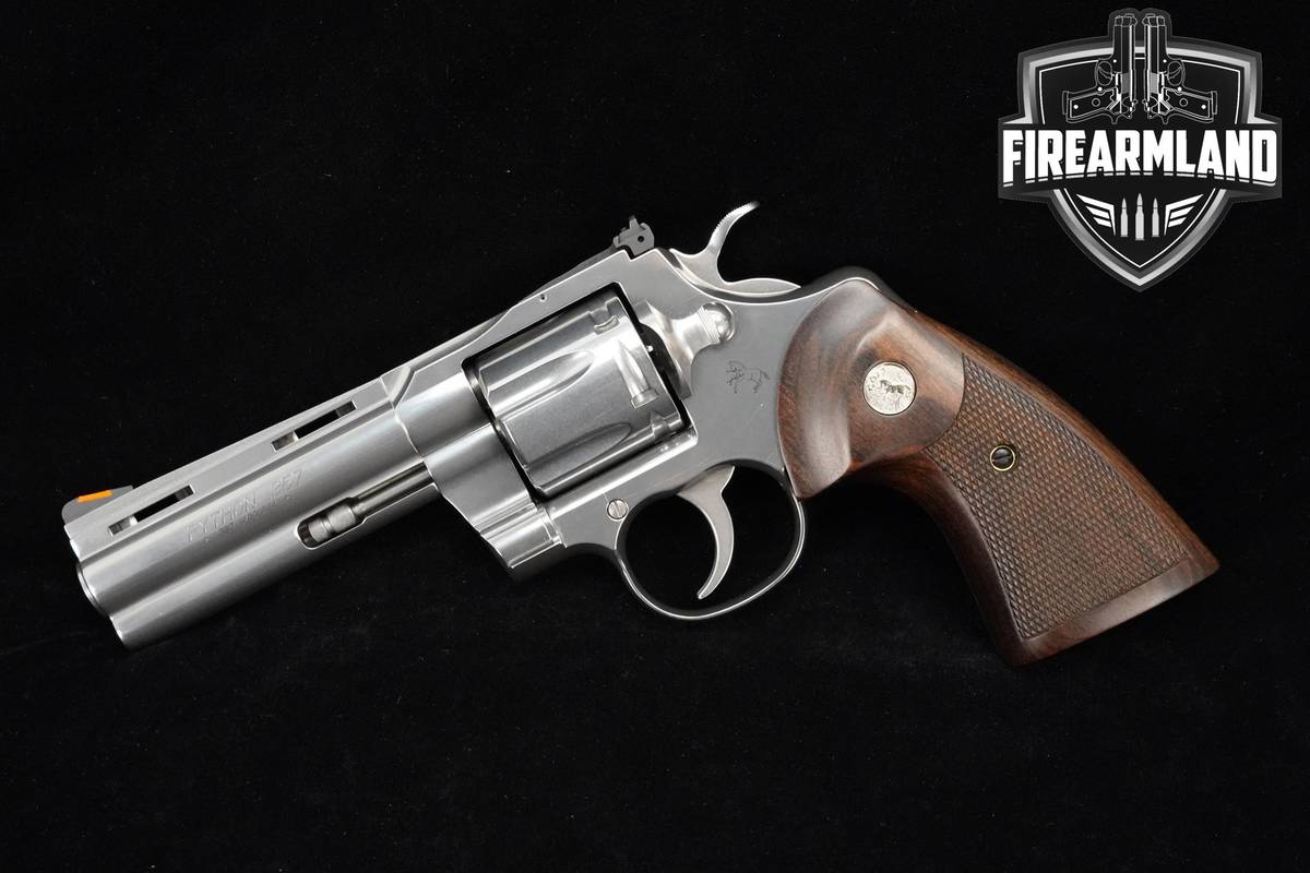 SNAKE-GUN Colt Python 357-Magnum 4.25" Stainless +ORIG CASE