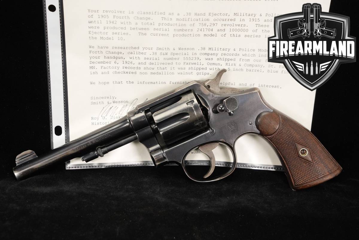 1926 Smith & Wesson 38 MILITARY POLICE MODEL OF 1905 4TH Change S&W